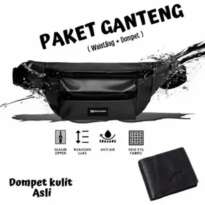 [ 999 Komen “ MAU “ 5 Kali ] WaistBag Ramos | Tas Selempang Pria Kekinian Bahan Premium WaterProof Free Dompet Cowo