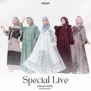 HAWARI - Gamis Ruhaima Series Motif Dress Muslim Wanita Ceruty  Digital Printing Elegan Mewah