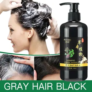 300ml Shampo Penghitam Shampo Penghilang Uban Rambut Black Hair Shampoo Uban Menjadi Hitam Permanen Sampo Penghilang Uban Shampoo Uban Menjadi Hitam Black Herbal Natural Polygonum Multiflorum Hair Blackening / Vitamin Rambut