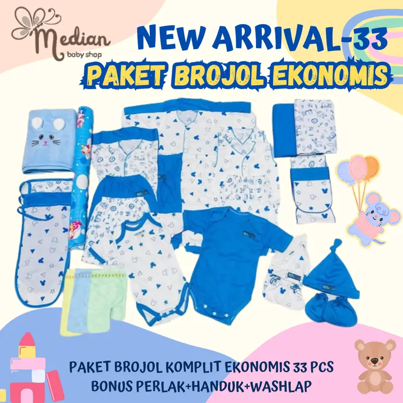 NEW ARRIVAL - PAKET BROJOL 33 Pcs SUPER LENGKAP EKONOMIS Melahirkan Bayi Baru Lahir Set kado Lembut Nyaman 5