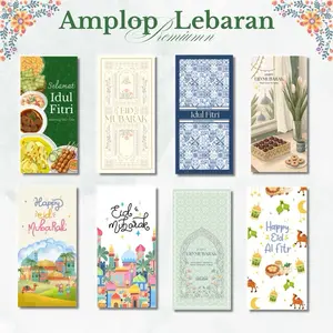 Amplop Lebaran Premium Amplop Hari Raya Idul Fitri Uang Tanpa Dilipat 200gsm Laminasi Doff  - 8 Pcs/Pak - Kertas