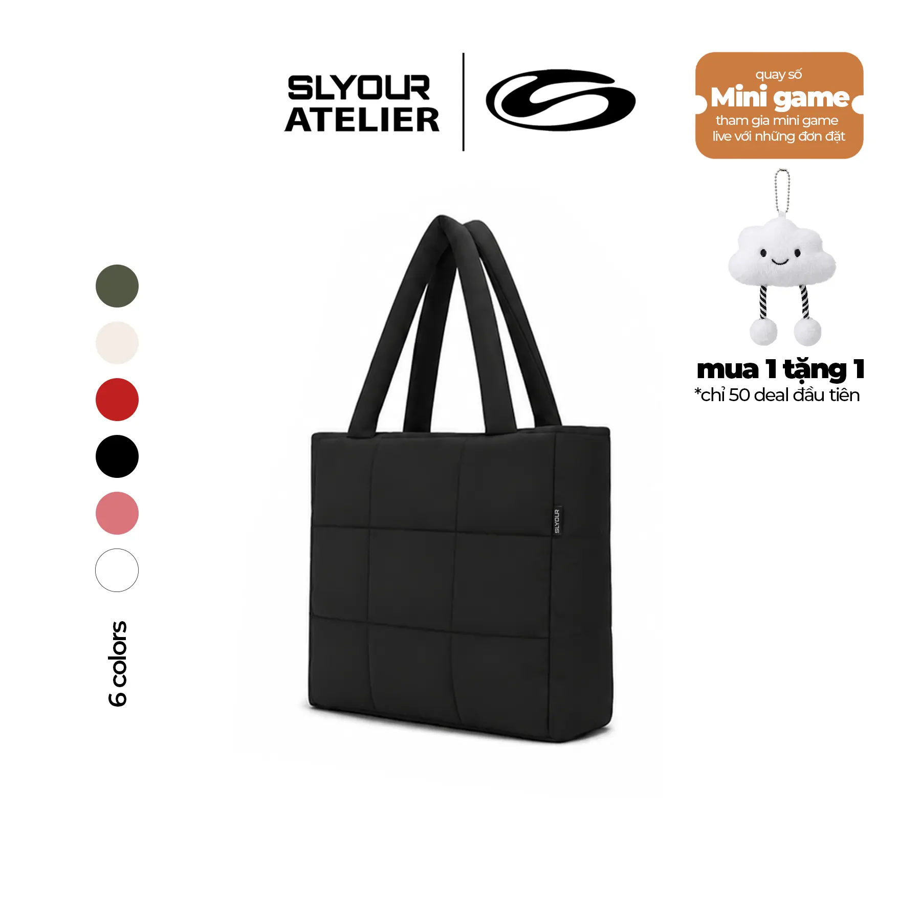 [Tặng kèm charm] Túi TOTE v1 - Slyour Bag unisex, dù trần bông, chống sốc, kháng nước, túi đeo chéo