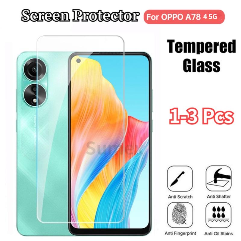 Kính cường lực cho OPPO A78 A58 4G OPPOA78 A 58 A98 5G, Bảo vệ màn hình trong suốt, chế độ xem HD, cho OPO A 78 CPH2565 CPH2483 CPH2495 2023, màng bảo vệ điện thoại, chống cháy nổ, 3-1 miếng