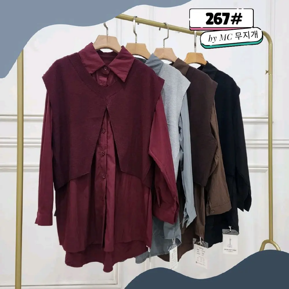 blouse nagita rajut kombinasi 2in1
