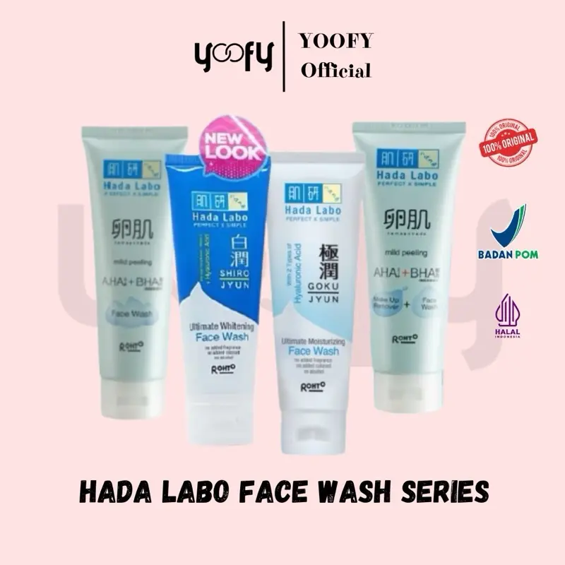 Hada Labo Face Wash Series / Gokujyun Shirojyun Tamagohada Sabun Muka Facial Membersihkan