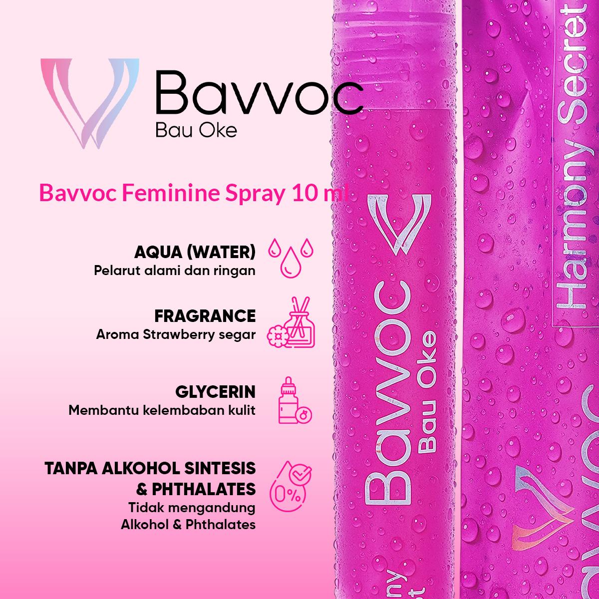 BAVVOC Feminine Spray Wanita Wangi Bubble Gum Non Alkohol Aman Untuk Kulit Sensitif I BPOM I Halal Perawatan Kewanitaan Perfume