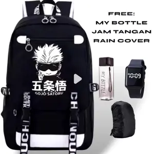 ￼CEMARA BAGS RANSE TAS SEKOLAH ANAK SD LAKI LAKI PEREMPUAN GOJO SATORU JUJUTSU KAISEN BANYAK BONUSNYA 4IN1