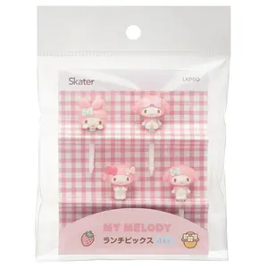 Sanrio Lunch Picks Skater My Melody 4P Set - Bento Tools - Peralatan Makan Anak