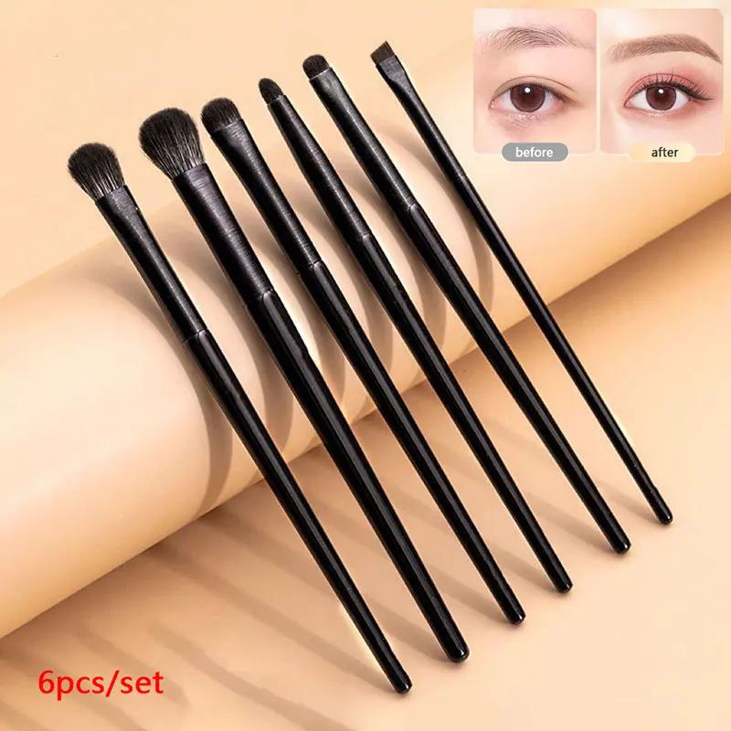 6 miếng trang điểm mắt bàn chải bộ hình dạng mềm chuyên nghiệp lông mày…