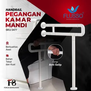 Handle Kamar Mandi Pegangan Bathub Bathroom Grab Dengan Bahan Stainless Anti Slip 60cm 2476 2477 Putih