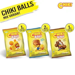 Snack Murah 1 DUS isi 60pcs, Chiki Balls Rasa Coklat Keju Ayam 16 Gram Harga Grosir