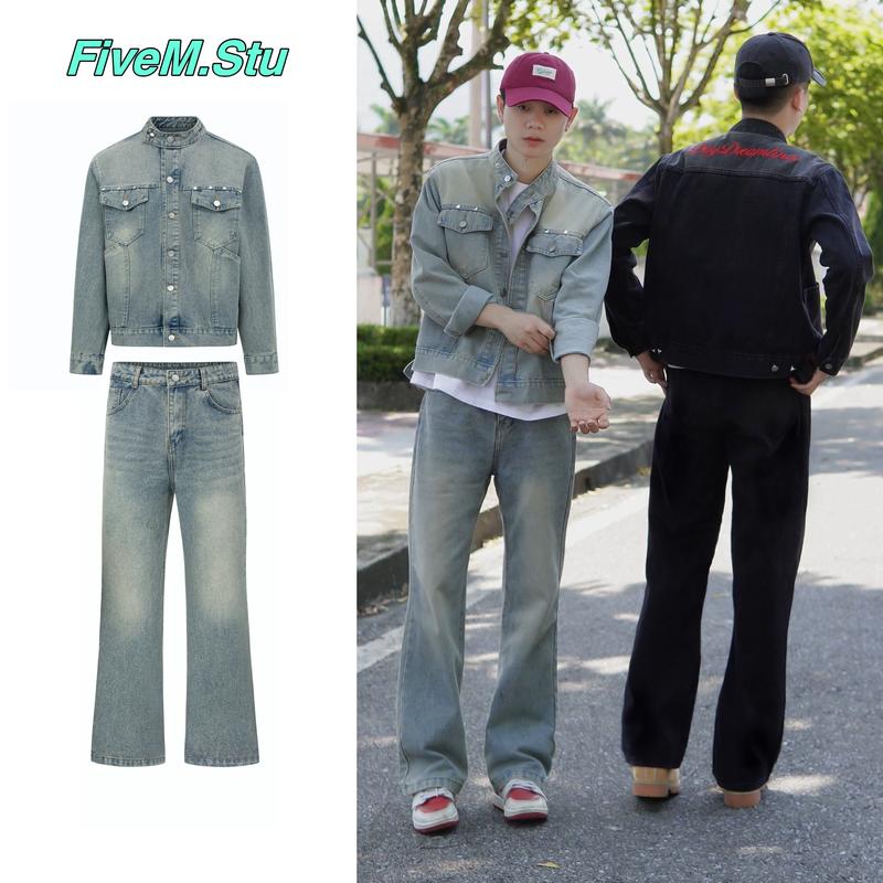 ComBo Douyin Quần Jean Form Loe Nhẹ Phong Cách Douyin Đường Phố Chất Liệu Jean Denim Cao Cấp 12oz Dày Dặn Chính Hãng FiveM.Stu