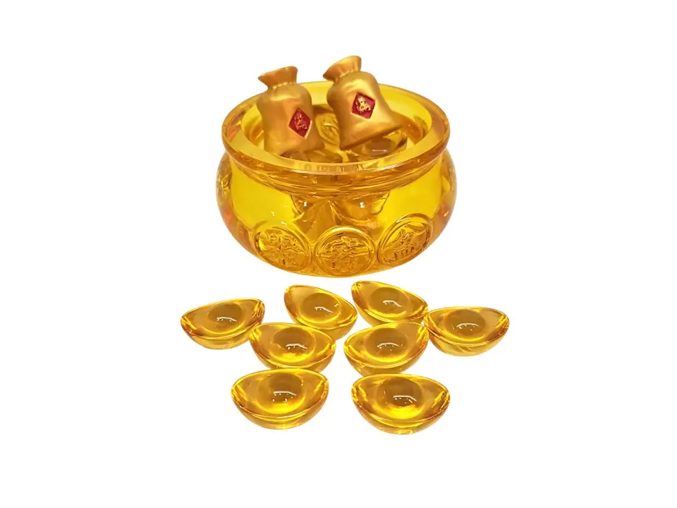 Crystal Prosperity Bowl Display (Liu Li Ju Bao Pen)