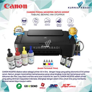 Printer PIXMA MG2570S Infus Print Scan Copy Inkjet Tabung Bening