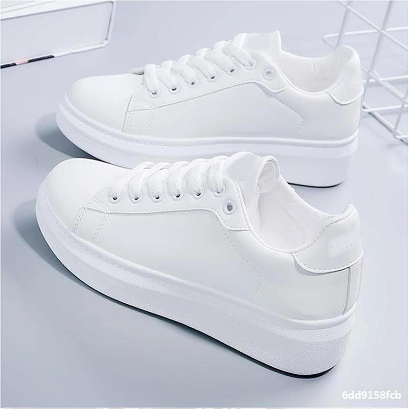 Giày nữ đi học thể dục trắng Sneakers Cao Su giày trắng đế thấp giày bata nữ học sinh giày bata