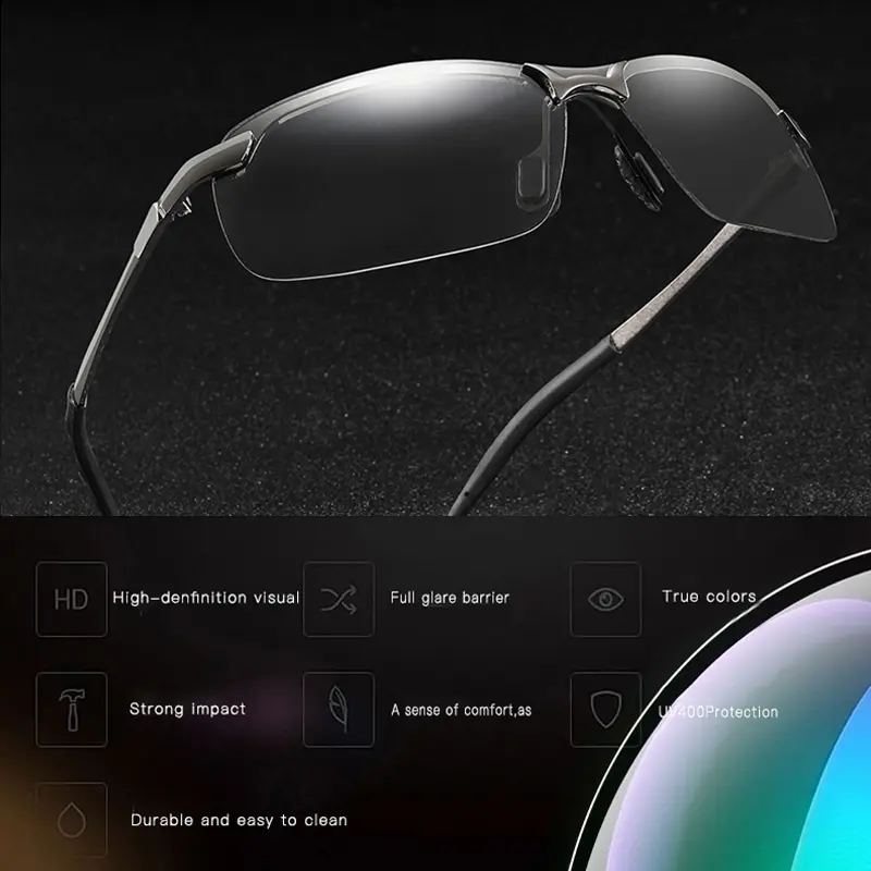 BITZEN Kacamata Potokromik Photochromic Hitam Frame Polarized Malam Lensa Eyewear 7