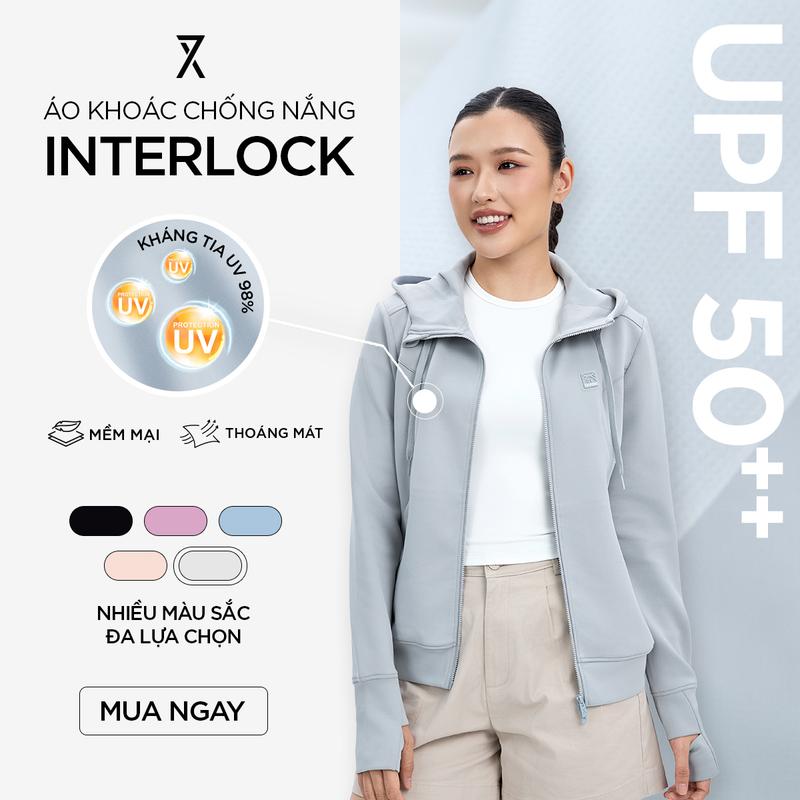 Áo khoác Nữ Chống Nắng Anti UV UPF 50++ Interlock UV WOK 2073 - Áo Khoác Mùa Hè Công Nghệ Thoáng Mát Mềm Mại 2 Đầu Khóa Kéo