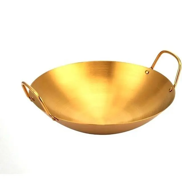 PENGGORENGAN WAJAN KUALI ROSE GOLD PREMIUM TEBEL 22/24/26/28/30CM -KUALI STAINLESS STEEL ANTI LENGKET - WAJAN MULTIFUNGSI ANTI LENGKET DENGAN PEGANGAN STAINLESS TEBEL FODD GRADDE