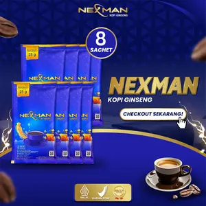 Nexman Kopi Gingseng Pria Sehat Terjaga 8 Sachet - Bisa COD