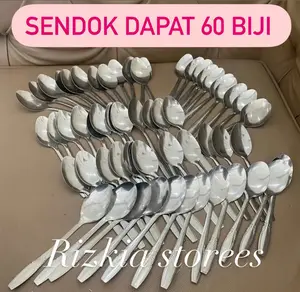 (60 BIJI SENDOK) SENDOK MAKAN POLOS 60PCS SENDOK MAKAN