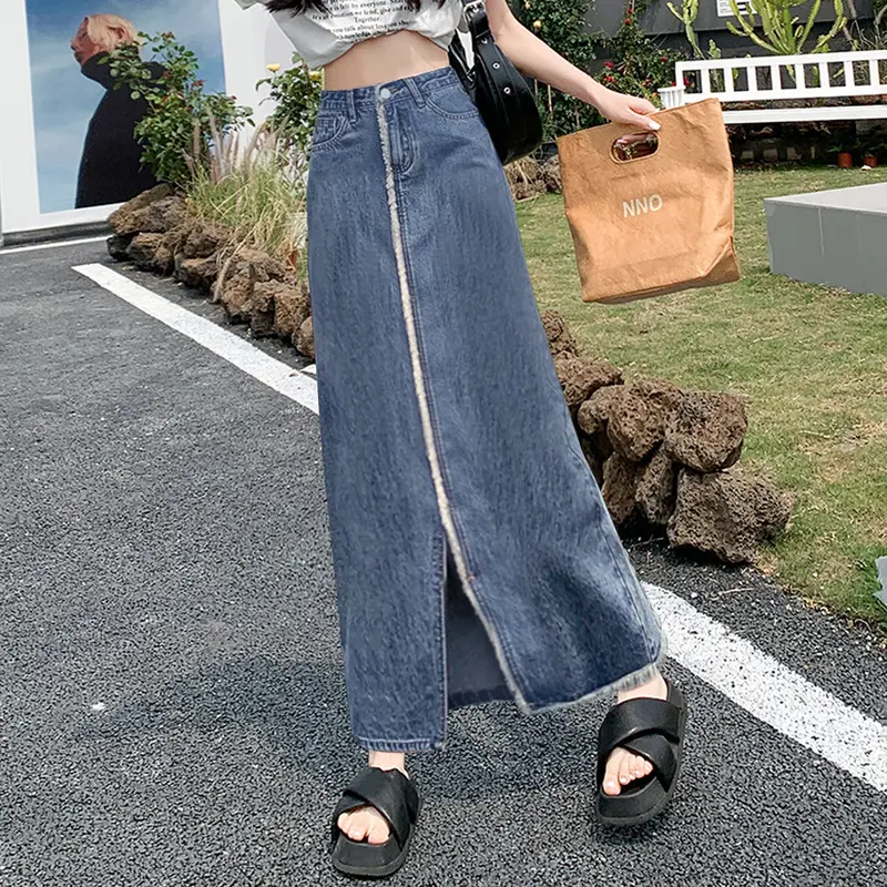 Ootd Rok Wanita Casual Irregular Korea Fashion Mewah Maxi Skirt 3