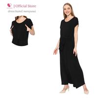 Gambar Baju Hamil Menyusui Dress Busui Friendly Kekinian - Happymomma - Hitam dari Baju Hamil Menyusui Happymomma Kota Tangerang Selatan 1 Tokopedia