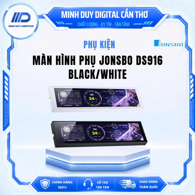 Màn hình phụ JONSBO DS916 BLACK/WHITE
