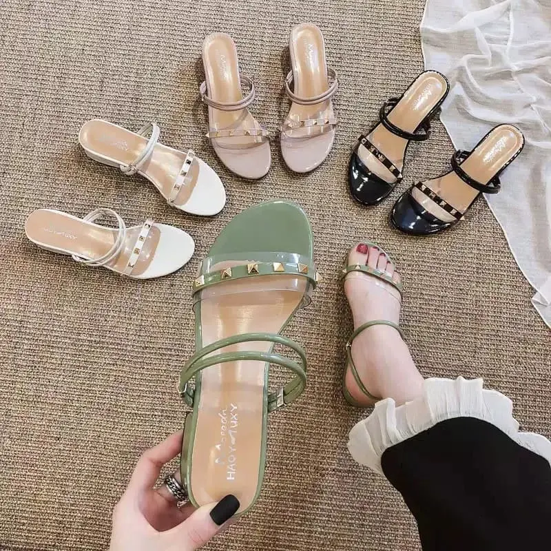 Sandal Heels Wanita Hak tahu 3 cm / Sendal Wanita terbaru kekinian