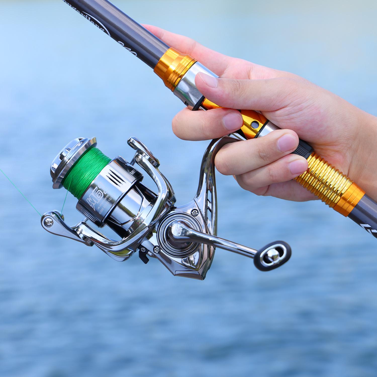 Sougayilang [COD] Reel Pancing Spinning Logam Seri 1000-4000 Baru dengan Gagang Logam power handle, Rasio Gigi 5.2:1, Reel Pancing Olahraga Luar Ruangan, Tersedia di Jakarta