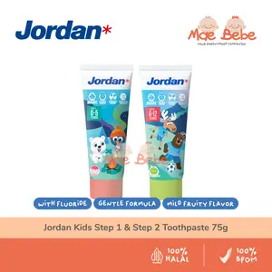 Jordan Kids Toothpaste Step 1 & Step 2 Pasta Gigi Odol Anak Tube 75g