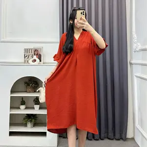 DASTER AURA CRINKLE POLOS PREMIUM ADEM TEBAL BUSUI BUMIL DRESS Wanita Nyaman Korean Style