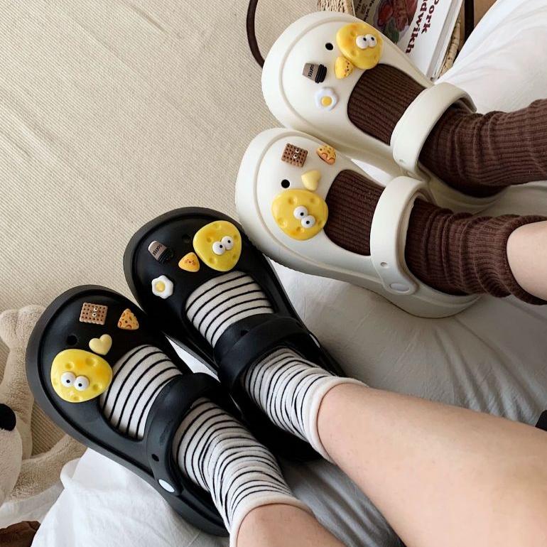 Komin Sendal Mary jane Sendal Wedges Sandal Baim Wanita DIY Terbaru Slip On Import Sendal Medis Anti Air Sandal Platform Anti Slip 4