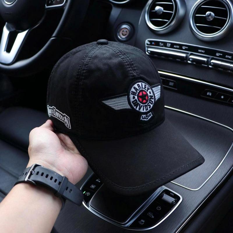 (Hàng VNXK) Nón kết, mũ lưỡi trai HARLEY DAVIDSON CÁNH CHIM ĐEN vải Kaki đẹp Form chuẩn (Ảnh thật) Cap Hat