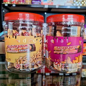 1 TOPLES Coklat Silverqueen Chunkybar Toples/Jar Isi 12pc x 26gr - Varian Rasa Cashew/Mede dan Almond - Food, Makanan, Permen, Cokelat, Cemilan, Kaleng, Chocolate, Snack