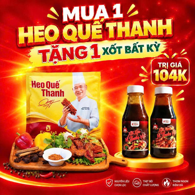 ( ) HEO QUẾ THANH GÓI 200G CHEF PHẠM TUẤN HẢI - THỊT MÔNG HEO CHUẨN VỊ, HƯƠNG QUẾ ẤM NỒNG