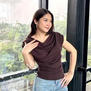 LUXE TOP | Atasan Knit Wanita Korean Top Baju Knit Wanita Lengan Pendek Basic Short Sleeve