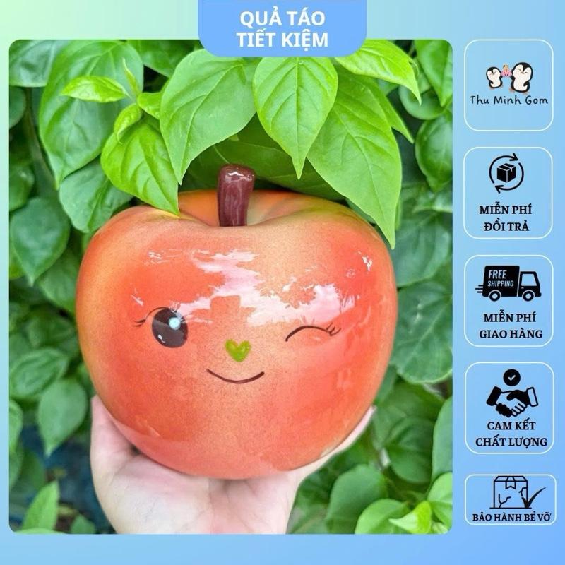 [ lỗ dẹt + lỗ tròn] Quả Táo tiết kiệm/ ống tiết kiệm hình quả táo/ trái táo hiết kiệm/ heo đất tiết kiệm/ heo đất hìng trái táo Ống Tiết Kiệm Đựng Tiền Ống Heo