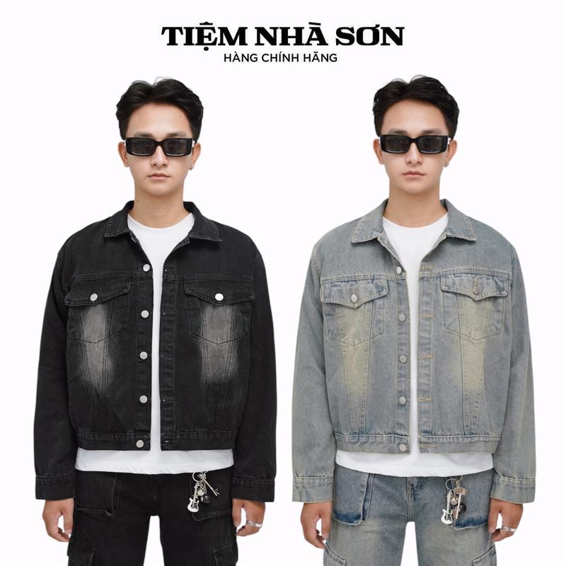 Áo Khoác Jean Denim Fom Boxy Crop Nam Nữ Chính Hãng Tiệm Nhà SƠN