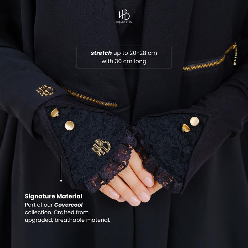 HIJABERLIN - Handsock Ring Luxe I Sarung Tangan Sholat, Manset Cincin Tangan, Aksesoris Haji & Umroh 7