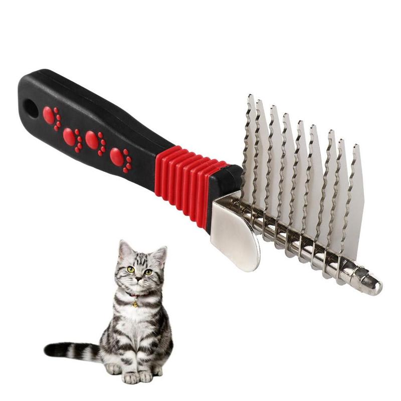 Pet Accessories Non-slip Handle Pet Dematting Fur Rake Manual Stainless Steel Pet Knot Comb Dog Grooming Brush Grooming 0