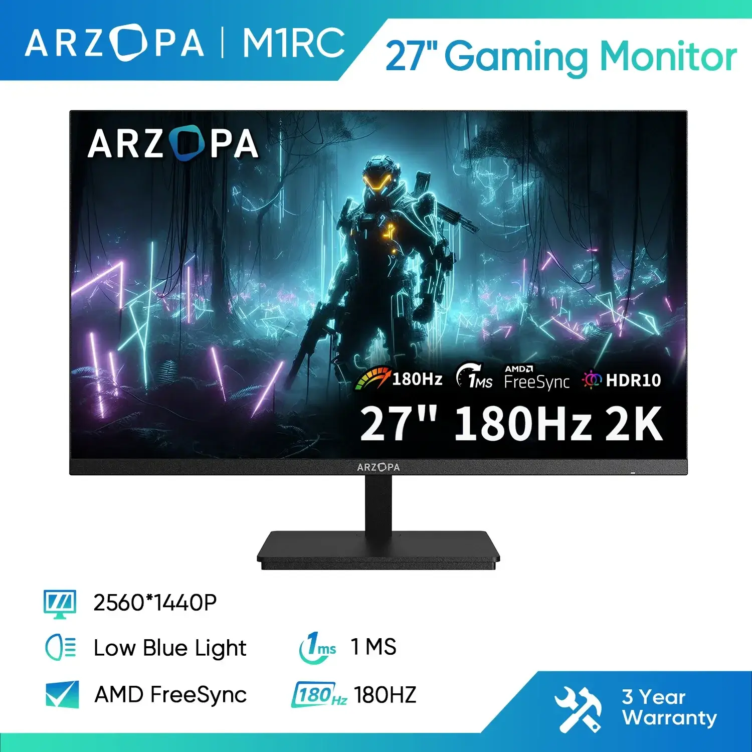 ARZOPA M1RC 27 " Màn hình chơi game, Độ phân giải 2K QHD 2560x1440, IPS nhanh, Màn hình PC máy tính, 115% sRGB, Adaptive-Sync 1ms, 1x Cổng hiển thị 1.4, 1x HDMI 2.0, 1x USB-C | BigBuy360 - bigbuy360.vn ARZOPA M1RC 27 " Màn hình chơi game, Độ phân giải 2K QHD 2560x1440, IPS nhanh, Màn hình PC máy tính, 115% sRGB, Adaptive-Sync 1ms, 1x Cổng hiển thị 1.4, 1x HDMI 2.0, 1x USB-C | BigBuy360 - bigbuy360.vn