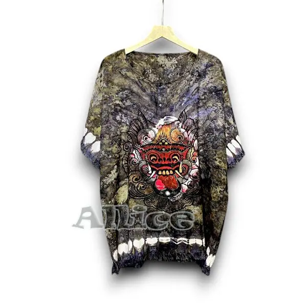 Baju Barong Bali Motif Abstrak Baju Barong Atasan Pria Wanita Santai Katun  Rayon