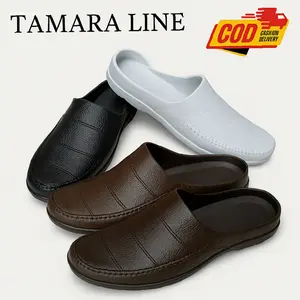 Sepatu Sandal Selop Karet Pria Dewasa Tamara Line 213 Size 38 - 43 Coklat Bahan Full Karet / Sepatu Sandal Slop Karet Kasual Cowok / Sepatu sandal Karet Kerja Laki Laki / Sepatu sandal karet keren Terbaru | Kekinian