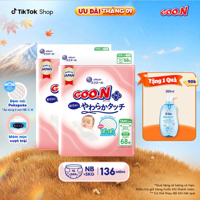 Combo 2 Tã/Bỉm dán GOO.N Plus Cao Cấp Nhập Khẩu từ Nhật Bản siêu mềm mại, an…