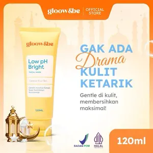￼Gloow&be Low PH Bright Facial Wash | Gentle Cleanser pH Seimbang | Facial Wash untuk Kulit Berminyak & Kombinasi | Daily Skincare Basic