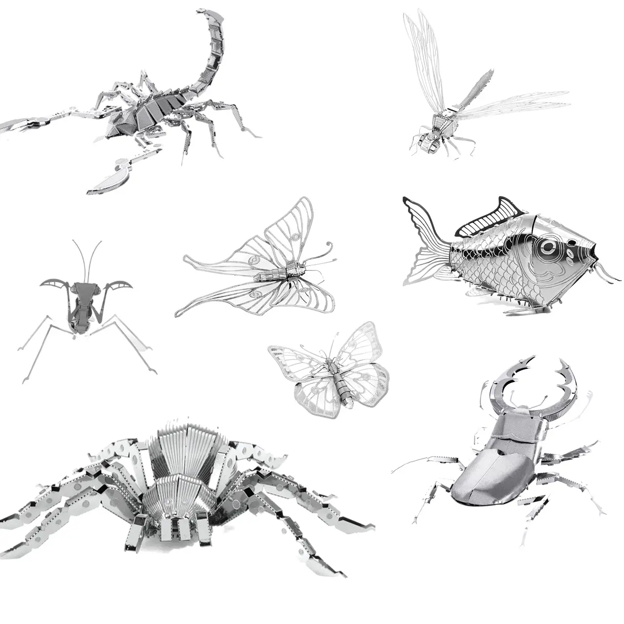 Animals 3D Metal Puzzle Model Kits DIY Laser Cut Puzzles Jigsaw Toy For Children