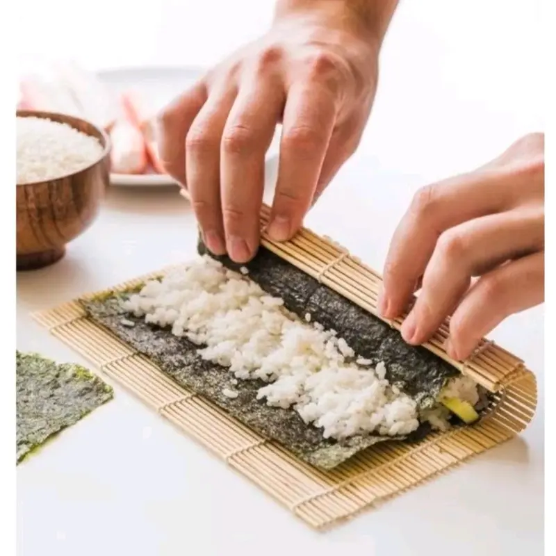 Bambu Pengulung Sushi, Kimbab, Sushi Rol Mat, Alat Gulung Sushi 24cm x 24cm 3