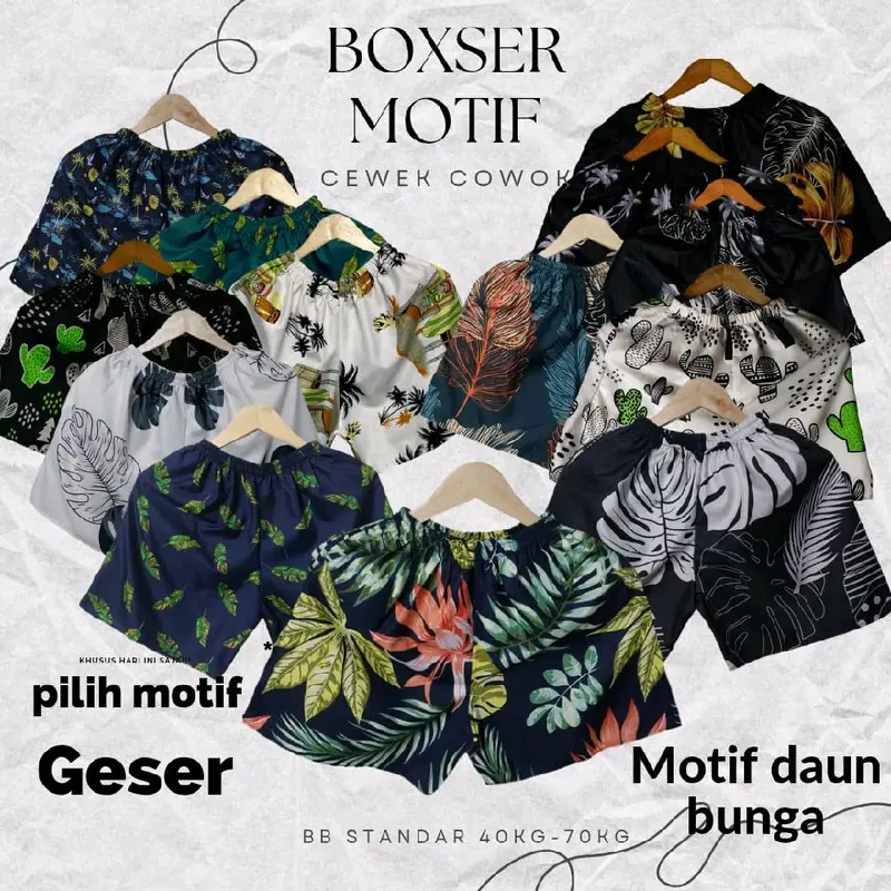 PAKET 4 PCS CELANA PENDEK REMAJA DEWASA BB 40-70KG BOXER MOTIF ALL SIZE BAHAN ADEM 6