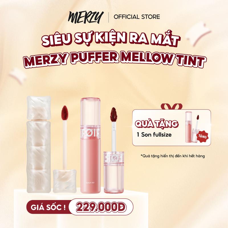 Combo Son Kem Lì Merzy Puffer Mellow Tint 3.7g + Son Tint Bóng Thuần Chay Foif Juicy Fit Tint 3g