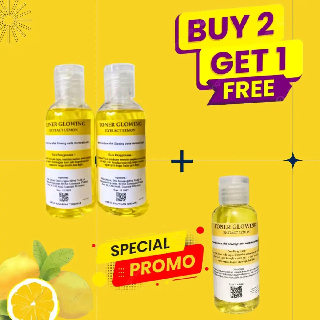 LAGI PROMO BELI 2 PCS GRATIS 1 PCS Toner Glowing 60ml Pencuci Wajah Essence Aging Mencerahkan - Kering, Berminyak 60ml